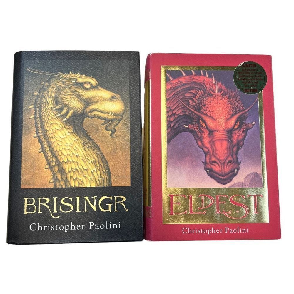 Christopher Paolini Eldest and Brisingr Lot of 2 Fiction Adventure Hardcover